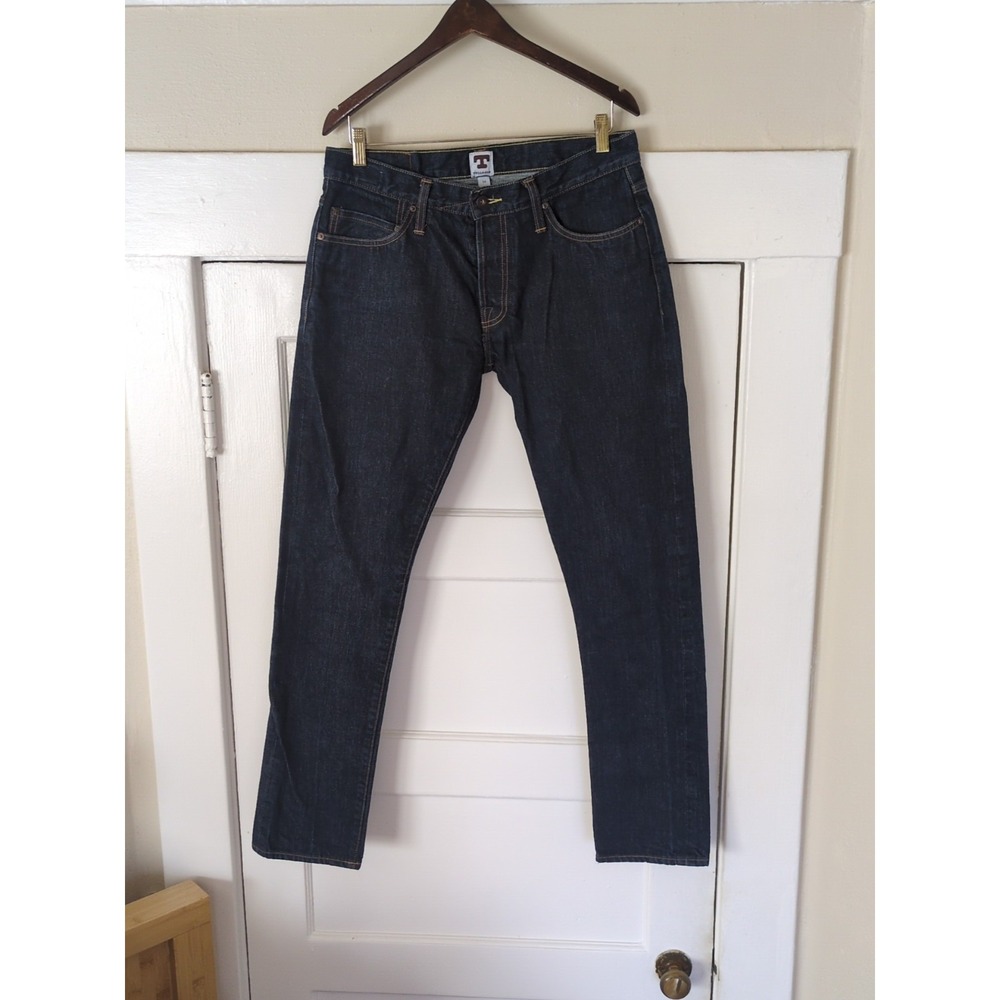 Tellason Selvedge Gustave Slim Tapered Sz 33 Blue 32x31 White Cone Denim